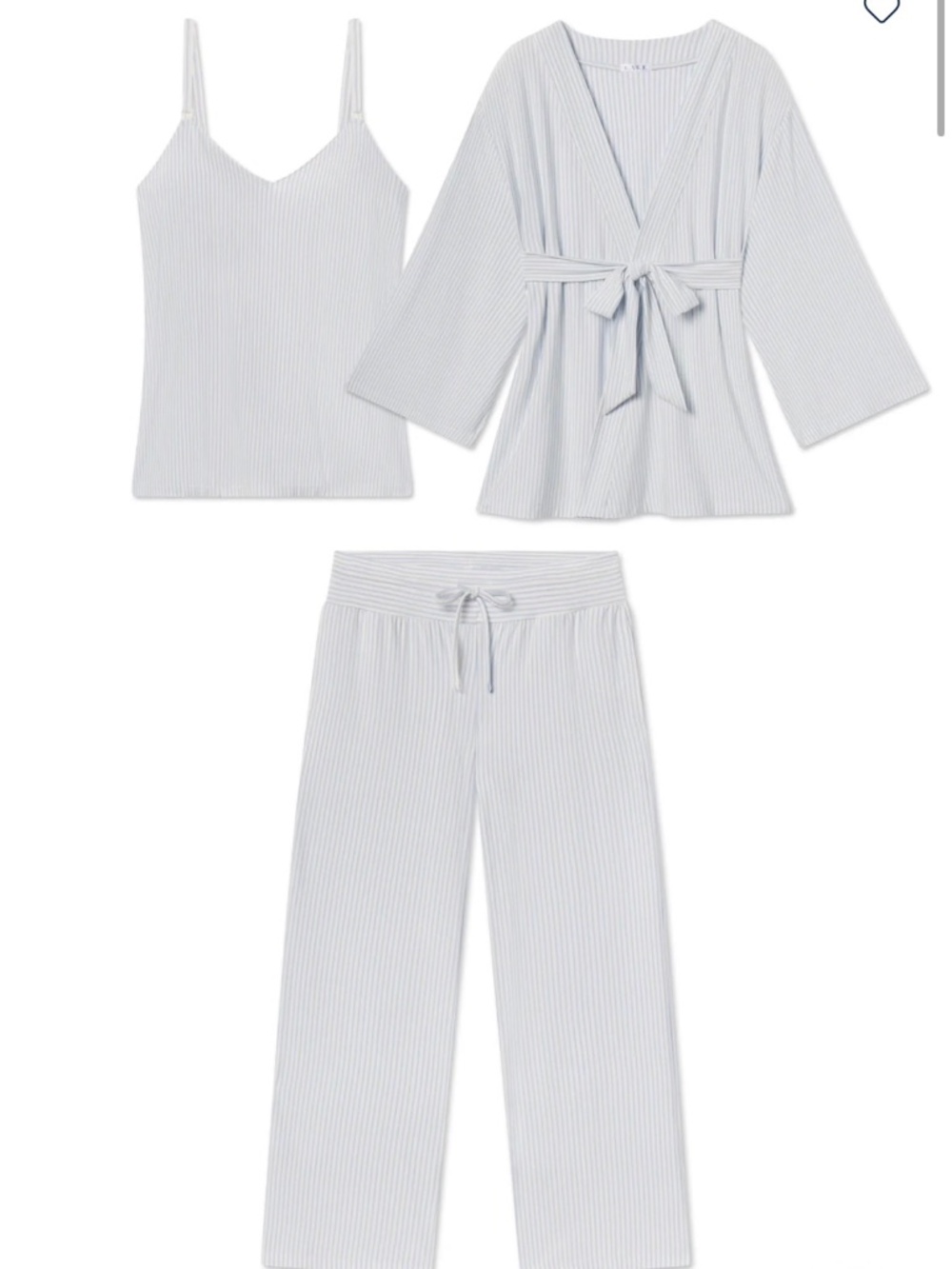Maternity DreamModal® Kimono Three-Piece Set in Fog